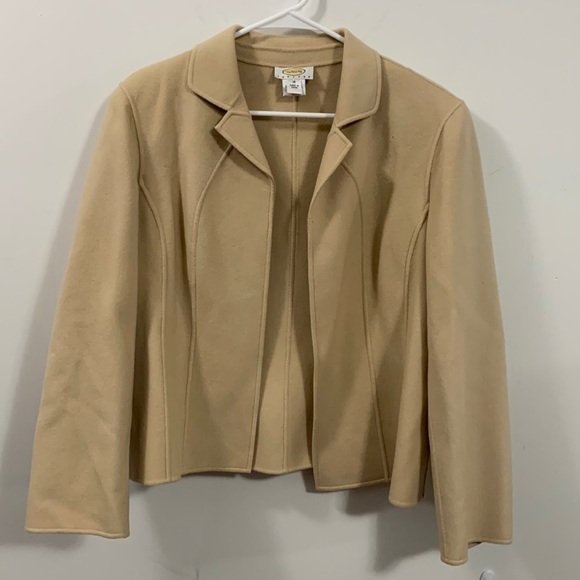 Talbots Wool Blazer size 16, good condition, some spots. Cream color. - Picture 1 of 8